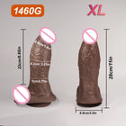 Dildo Curvo de Grandes Dimensões em Silicone Médico com Ventosa