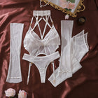 Ellolace Seductive Women's Lingerie Set Tempted Intimate Body Thong 2PC with Gloves Stockings Daring Women Bodysuit Underwear