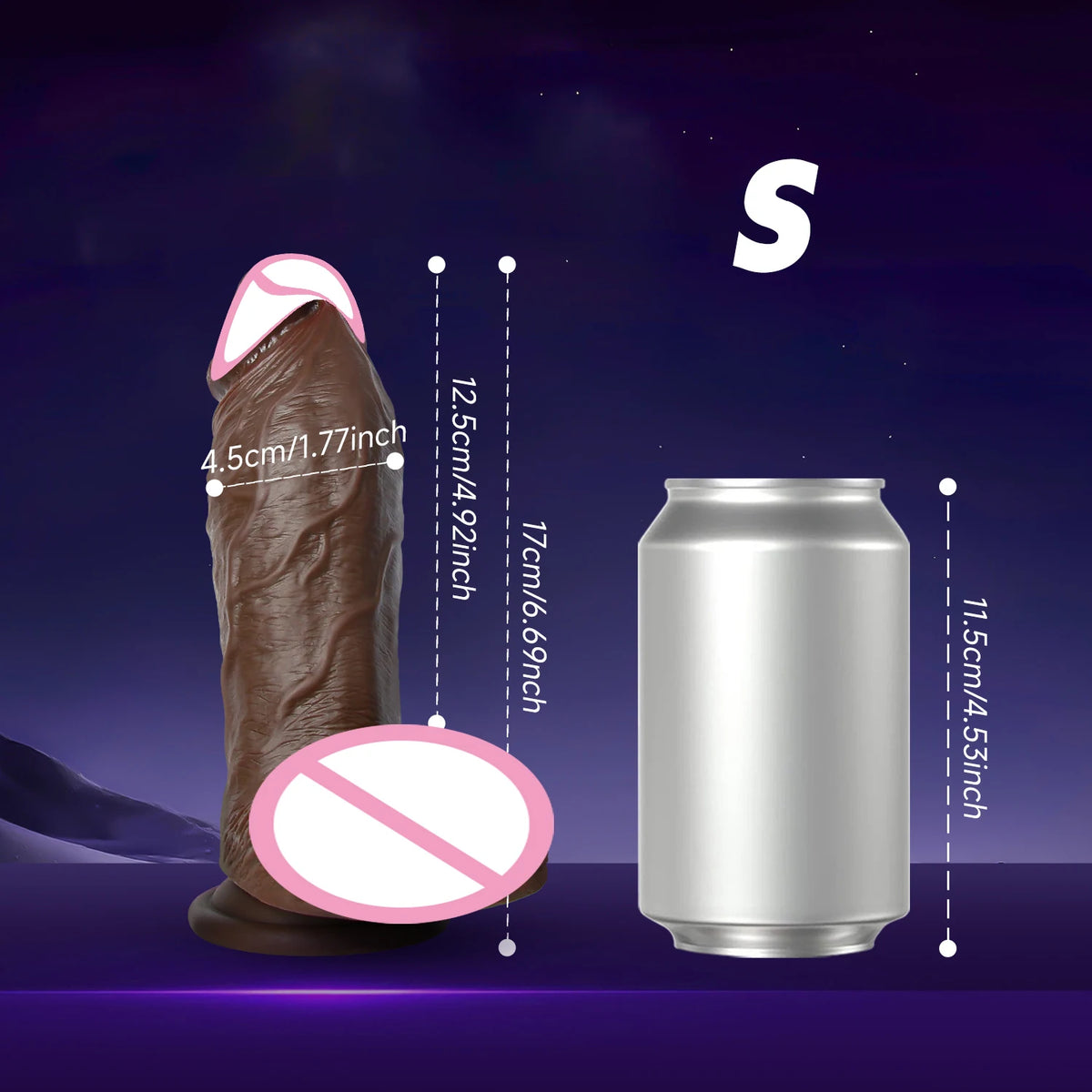 Dildo Realista em Silicone com Ventosa