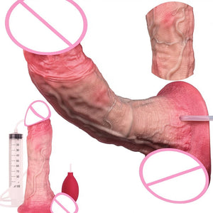 SXXY 18+ Men Women Sex Pleasure Squirt Dildo Skin Texture Double Layer Ejaculating Butt Plug анальная пробка Vagina Anus Dilator