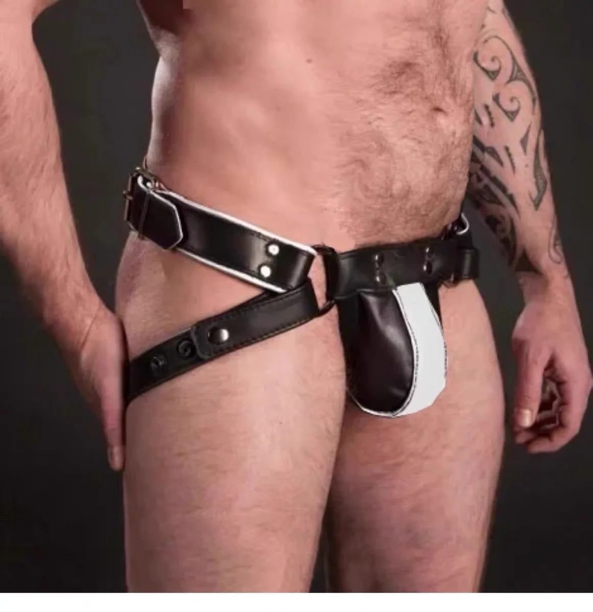 Hot Harness Mens Bdsm jockstrap genuine Cow Leather Suspensorios sexual hombre cosplay Erotic lingerie  fetisch herren