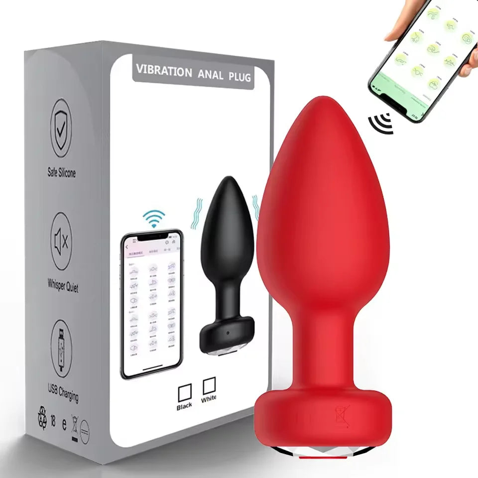 Anal Plug Vibrator Wireless Butt Plug Prostate Vibrating Massager APP Remote Control Female Masturbator Sex Toys for Women Men