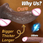 Dildo Curvo de Grandes Dimensões em Silicone Médico com Ventosa