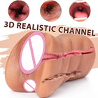 Masturbador Masculino 3 em 1 em Silicone Médico — Design com Três Canais