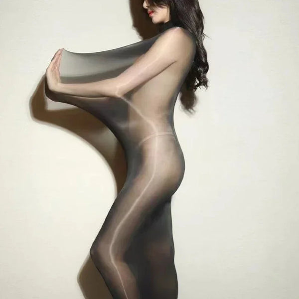 Bodystocking Elástico Transparente Lingerie Bondage